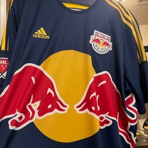 New York Redbulls soccer team mens xl authentic Adidas Jersey.